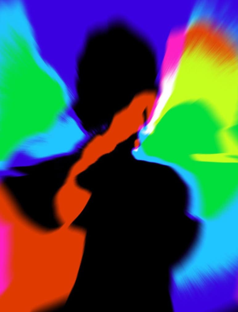 Selbstbildnis, farbiger Schatten